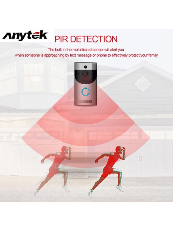 Anytek B30 Video Doorbell - UK Plug, Silver