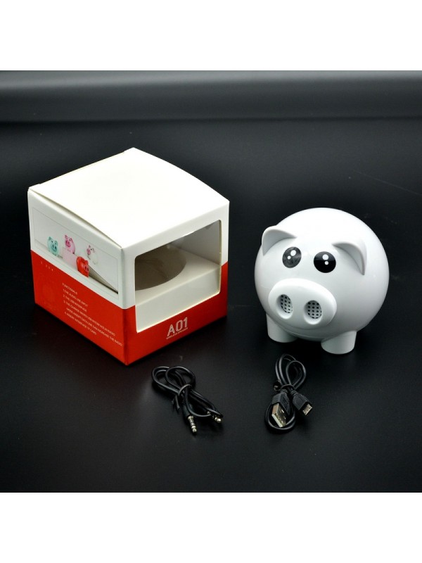 Wireless Cute Pig Bluetooth Speaker - White