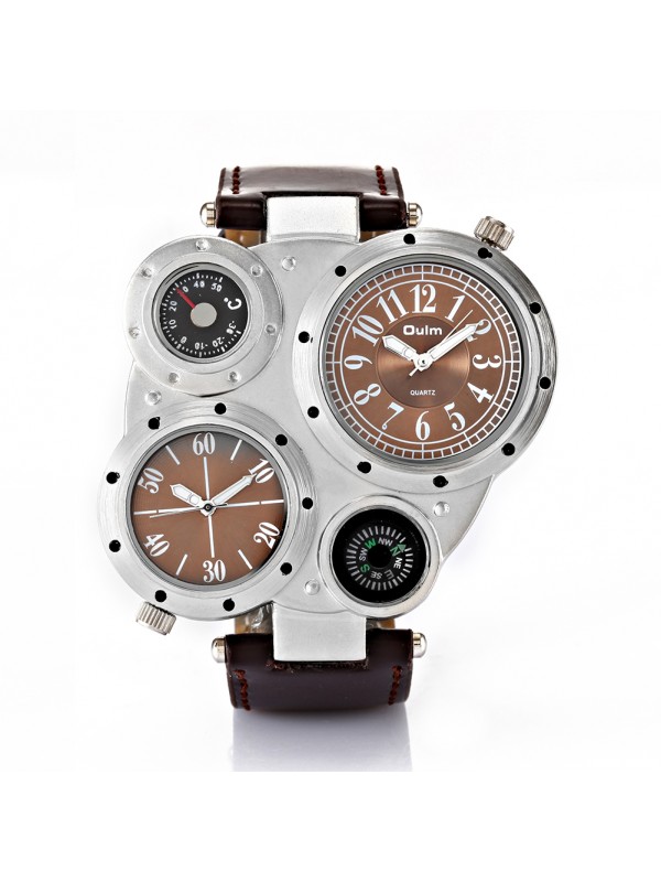 Oulm HP-9415 Men Quartz Watch - Coffee color