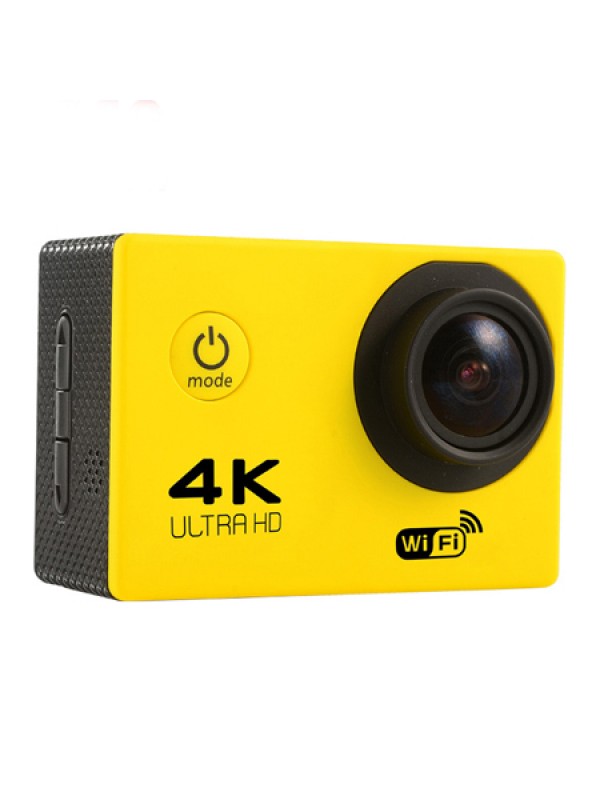 Waterproof 4K Sports Camera - Yellow (US Plug
