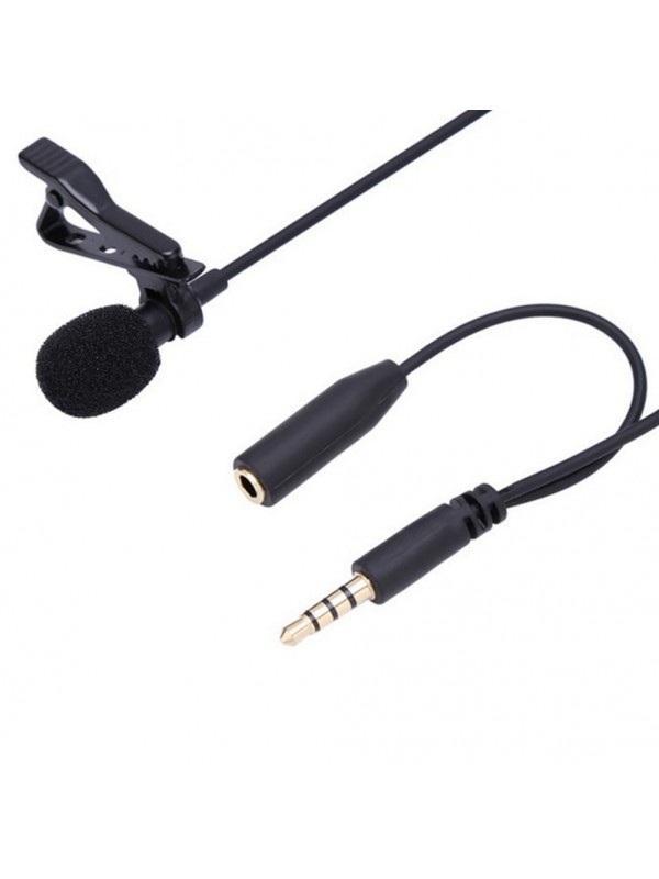 3.5mm Tie Clip-on Lapel Microphone Black