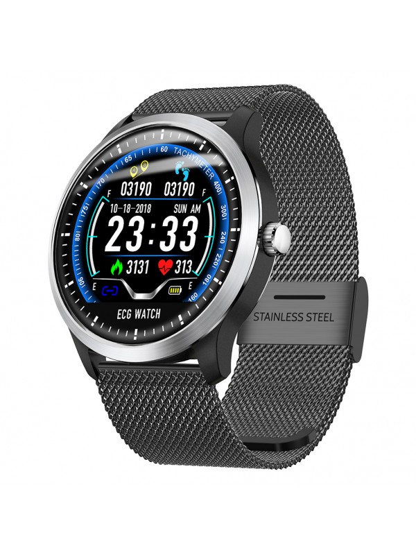 N58 Smart Watch Sports Bracelet - Black Steel