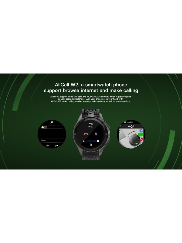 AllCall W2 Android 3G Smart Watch (Black)