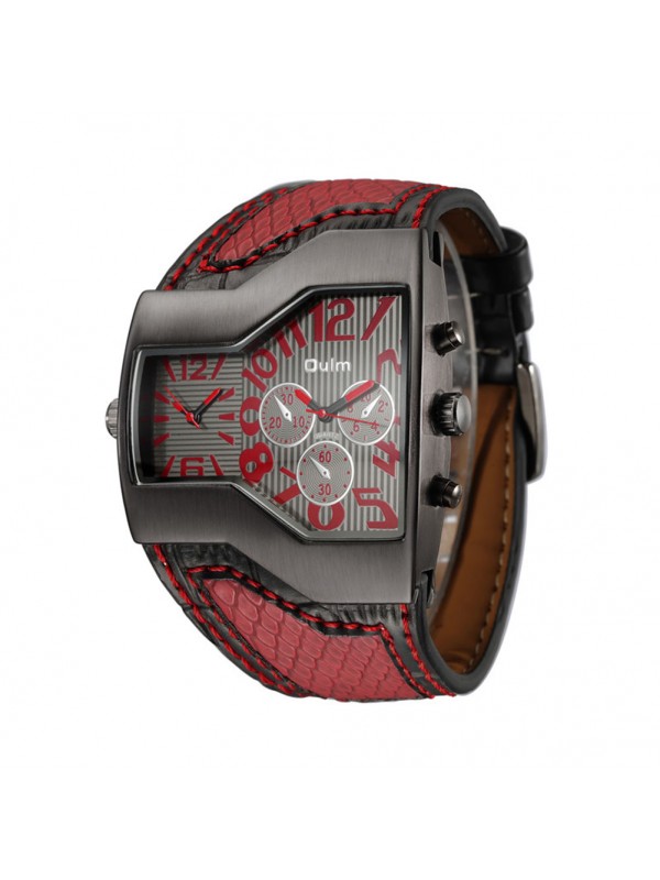 Oulm HP-1220 Men Quartz Watch - Red