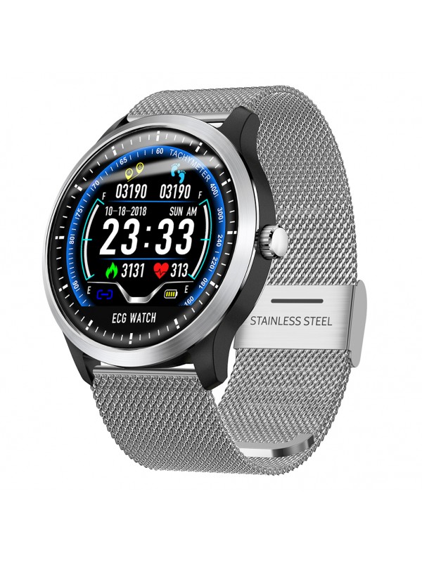 N58 Smart Watch Sports Bracelet - Silver Stee