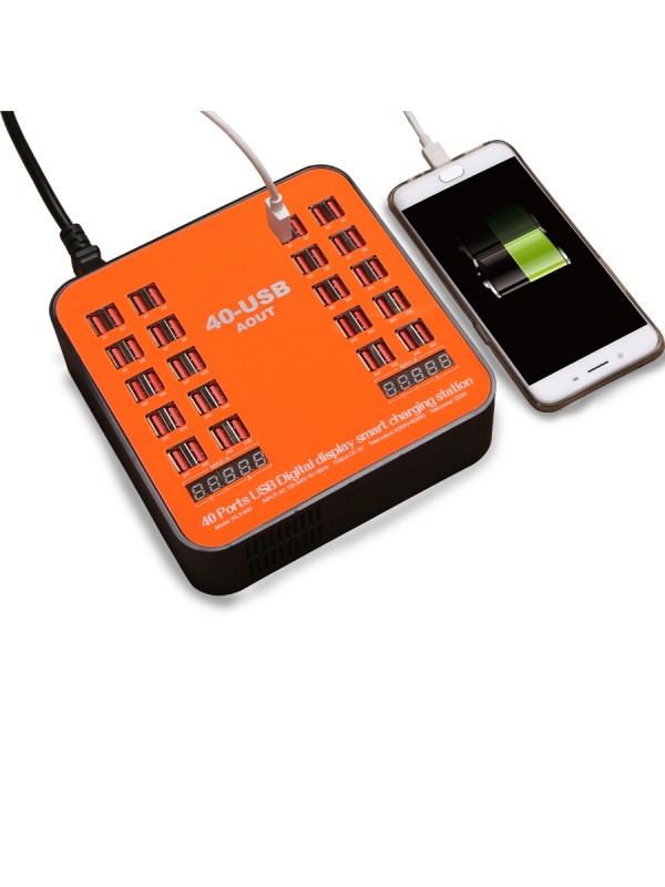 40 Port USB 5V/40A Socket Charger Orange EU