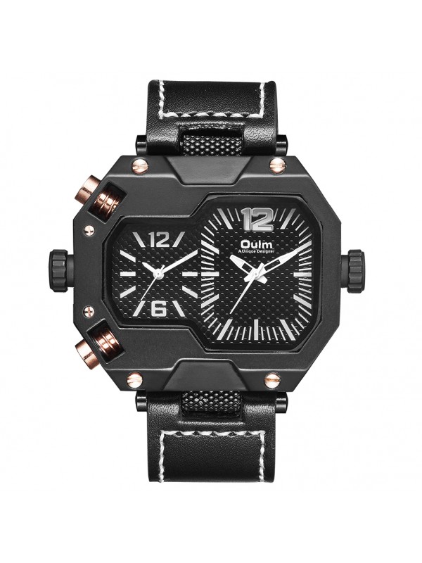 Oulm HP3878 Stylish Men Quartz Watch Black