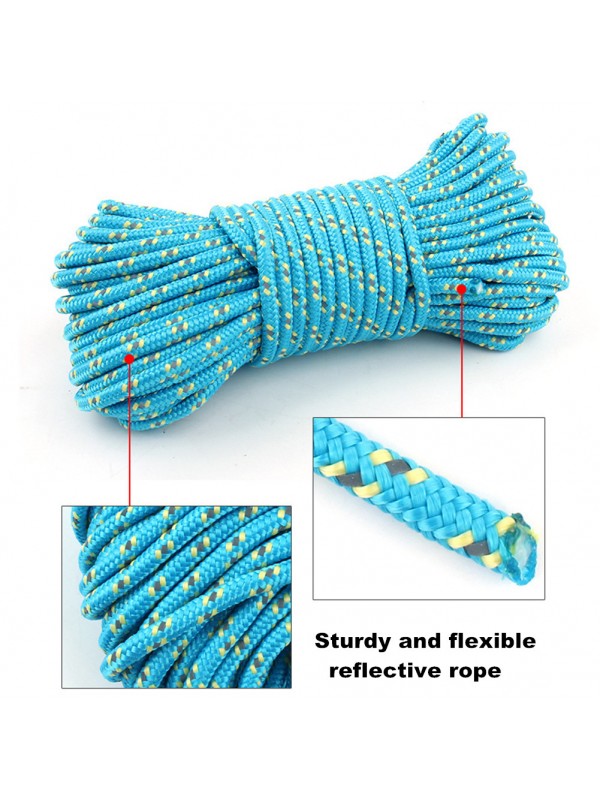 Outdoor Reflective Cord Tent Line Rope Blue