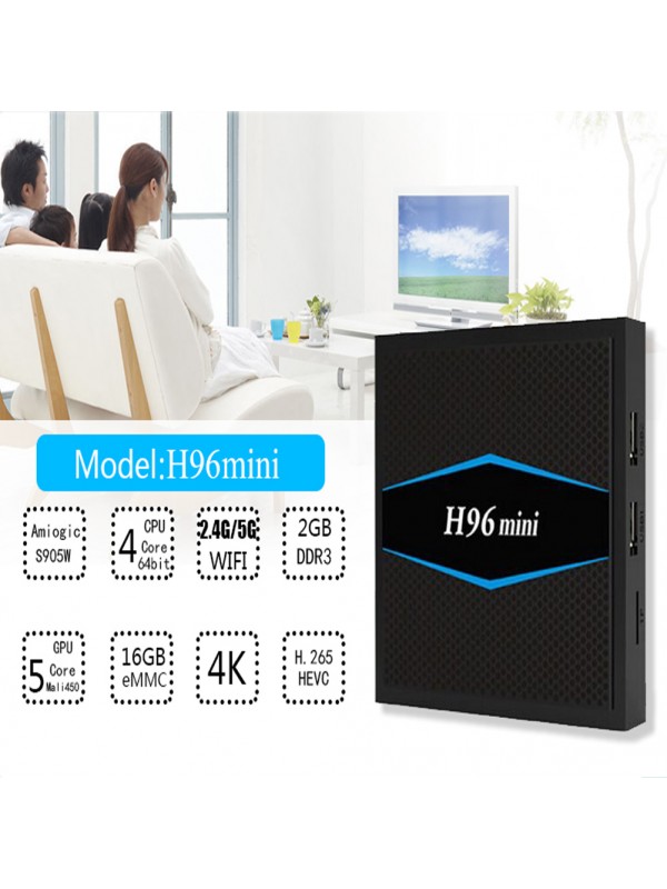 H96 Mini Android 4K TV Box - Black, EU Plug
