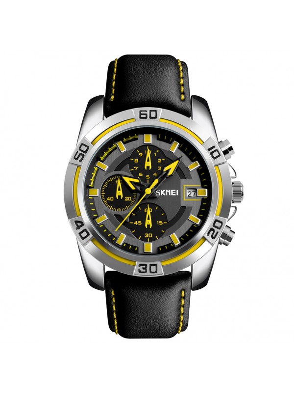 Men Fashion Luxury Quartz Wristwatch Yellow