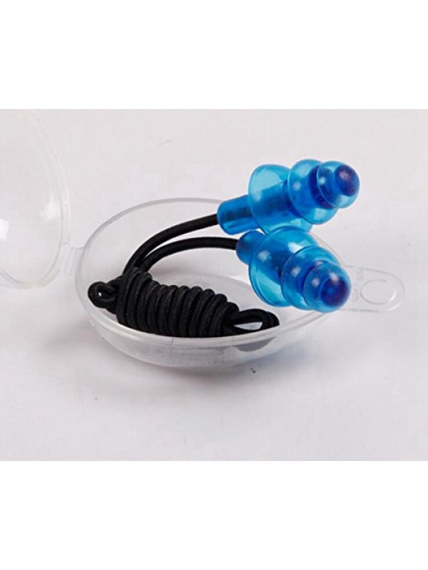 Silicone Gel Corded String Ear Plugs   Blue