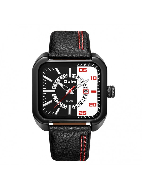 Oulm Men Unique Casual Business Watch - Red