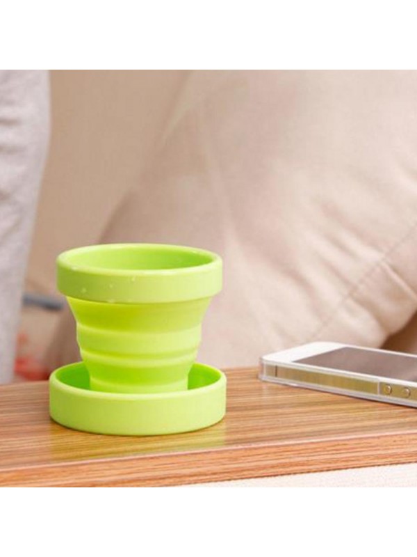 Retractable Folding Silicone Water Cup-Green