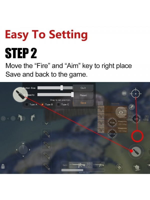 Game Sensitive Shoot and Aim Keys Gamepad