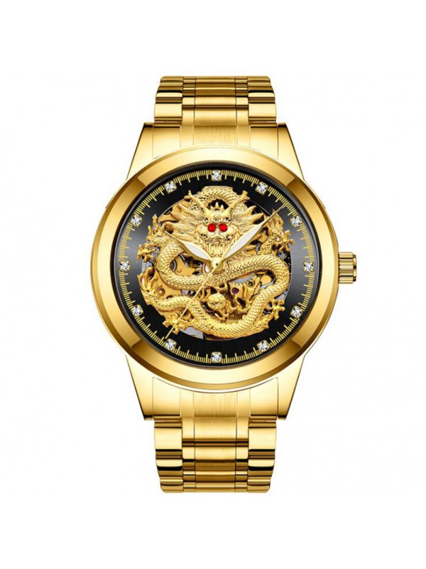 Men Mechanical Watches - Gold Black