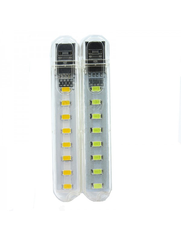 Mini 5V USB 8 LED Night Light - Yellow