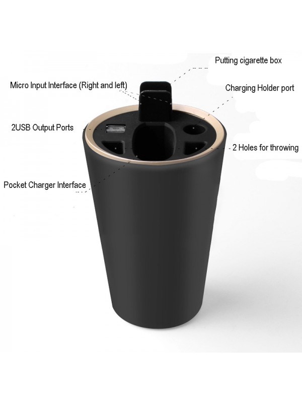 Ashtray Design Multifunctional Charger -Black
