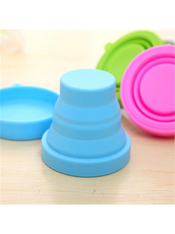Retractable Folding Silicone Water Cup-Blue