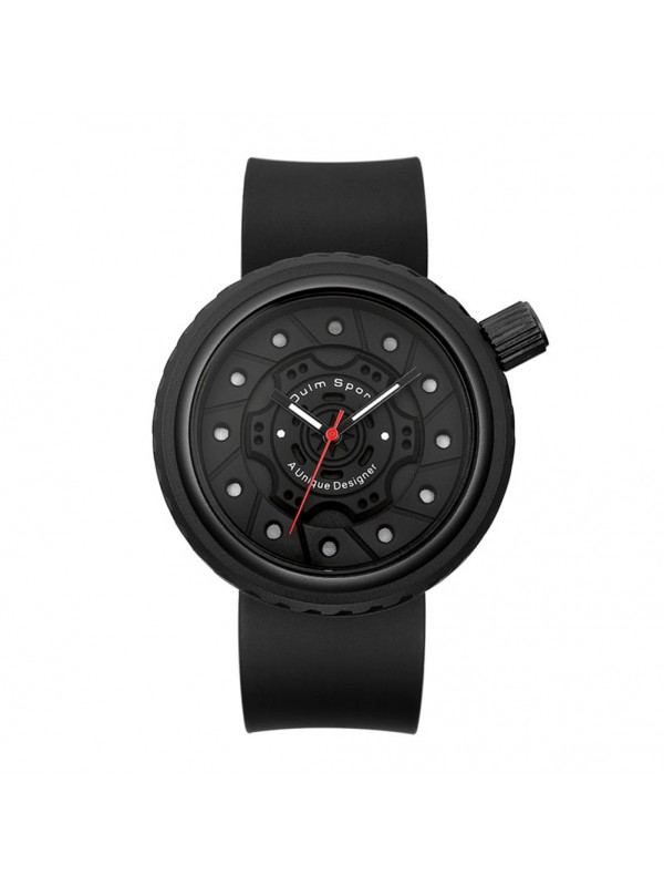 Oulm Men Business Silicone Wristwatch - Black