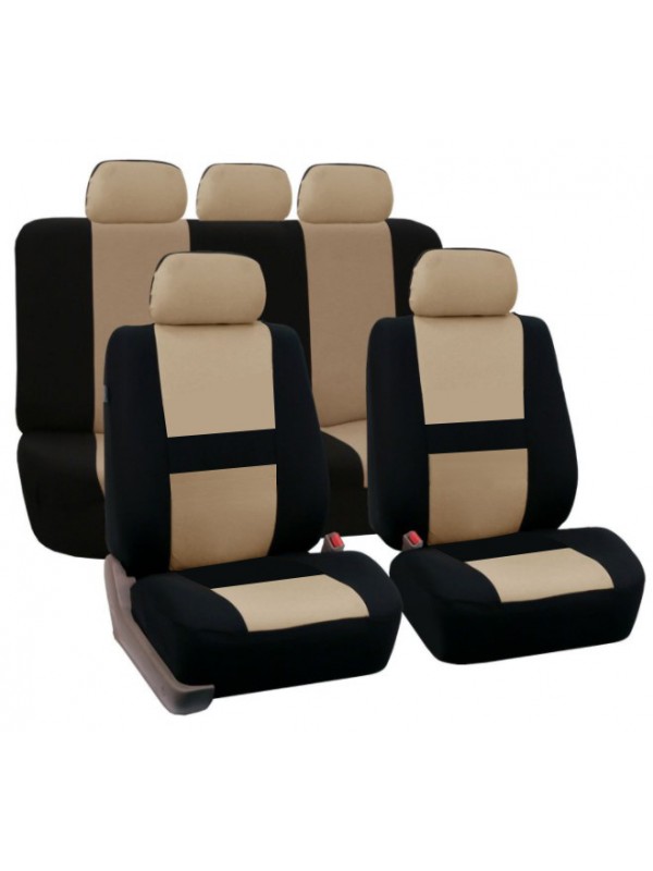 Beige 9Pcs Car Seat Covers For SUV