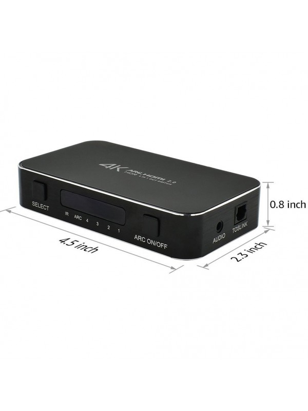 4 in 1 out HDMI Switcher Box Black