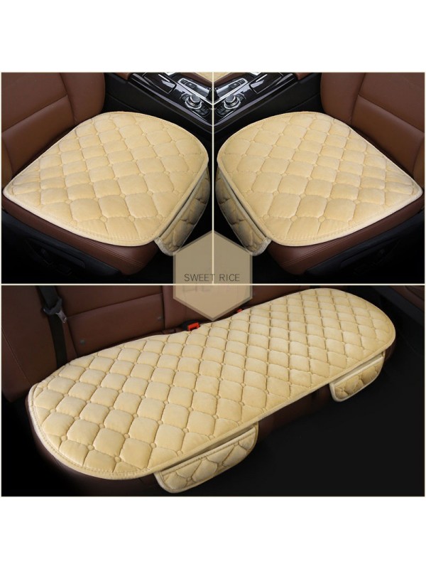 Beige 3 Pcs Soft Comfortable Car Cushion
