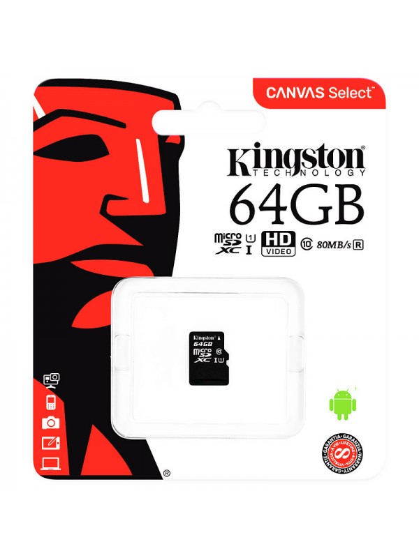 Kingston C10 Micro SDHC UHS 64GB Memory Card