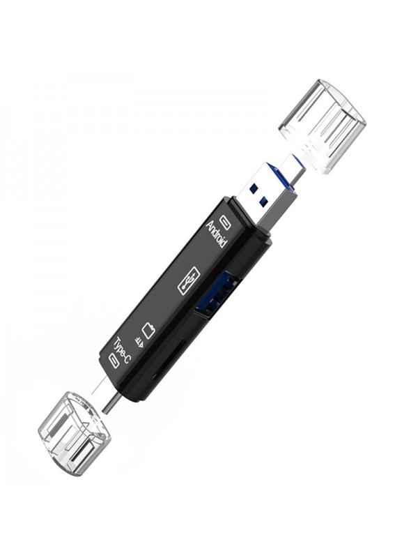 5 in 1 USB Memory Card Reader Black