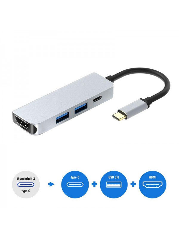 4-In-1 C Hub 2 USB Port Adapter