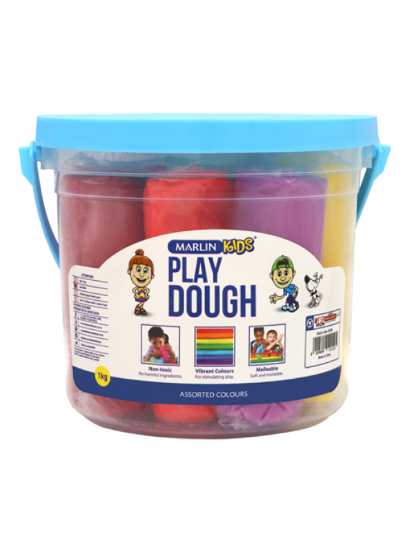 Marlin Kids Play Dough 500g Bucket 5 Colours