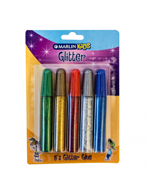 Marlin Kids Glitter Glue 10ml 5's
