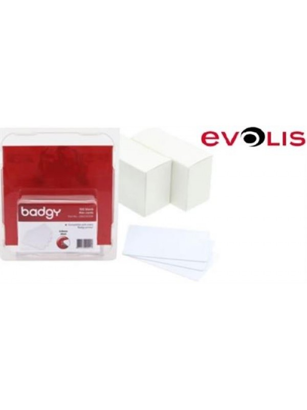 Evolis CR80 Blank 100 Pack PVC White Cards