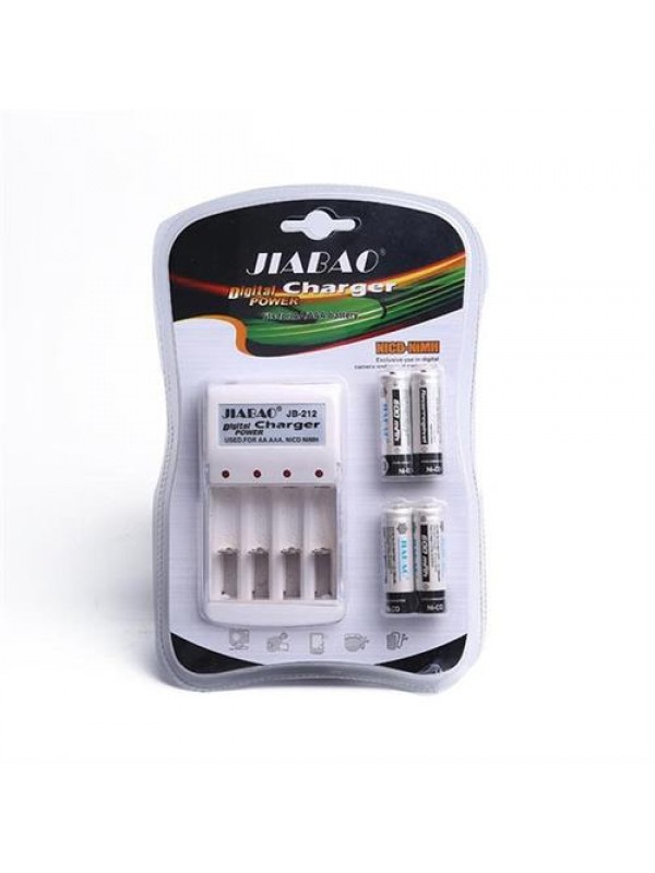 Jiabao JB212 Battery Charger with 4 Pieces 600mAh