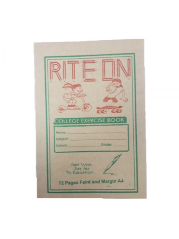 Riteon A4 College Exercise Book 72 page 3pack