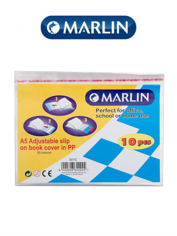 Marlin A5 Slipon Plastic adjustable book covers