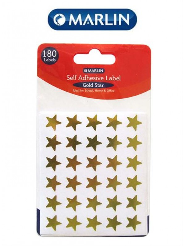 Marlin Self Adhesive Labels 180 Gold Stars