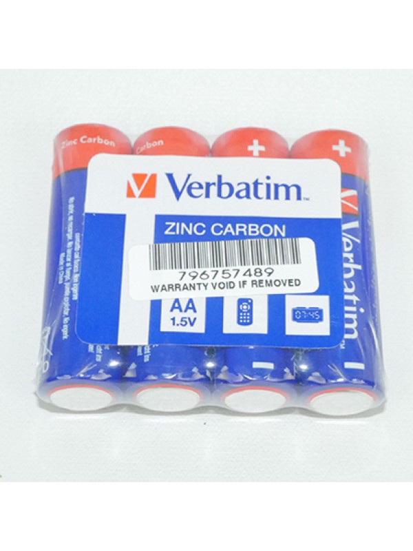 Verbatim 4X AA Zinc Carbon Batteries