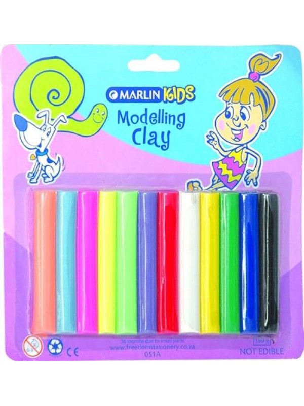 Marlin Kids Modelling Clay 180g 12 Colours â€“Non