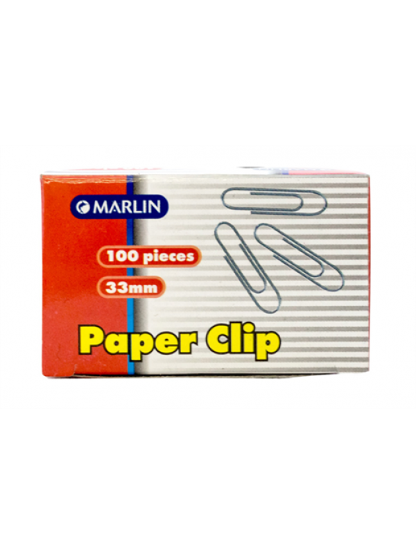 Marlin Paper Clips Silver 33mm Box