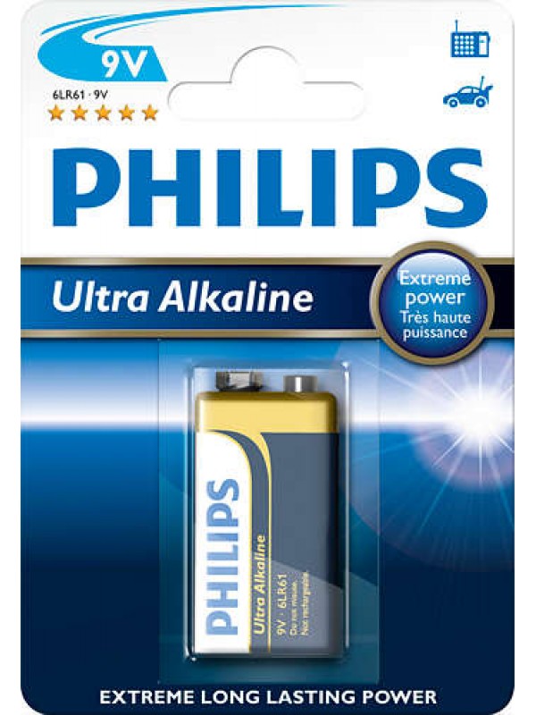 Philips Ultra Alkaline 6LR61E1B 9V