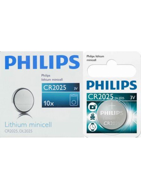 Philips Minicells Battery CR2025 Lithium Sold as