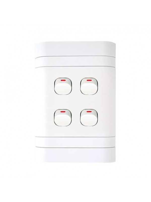 Lesco Flush Cover with 4 Lever 1 Way Switch