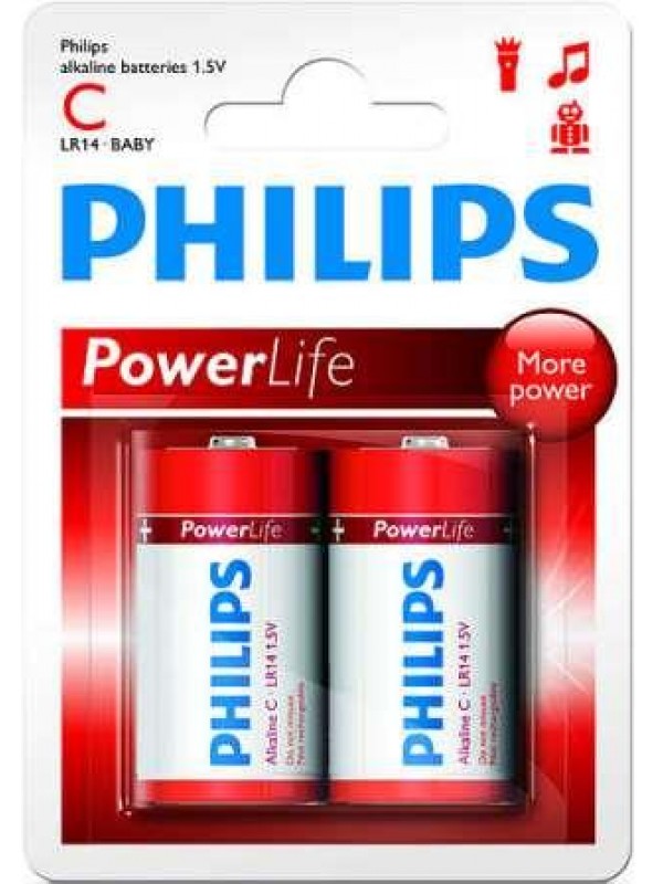 Philips PowerLife Battery LR14P2B 2 x Type C