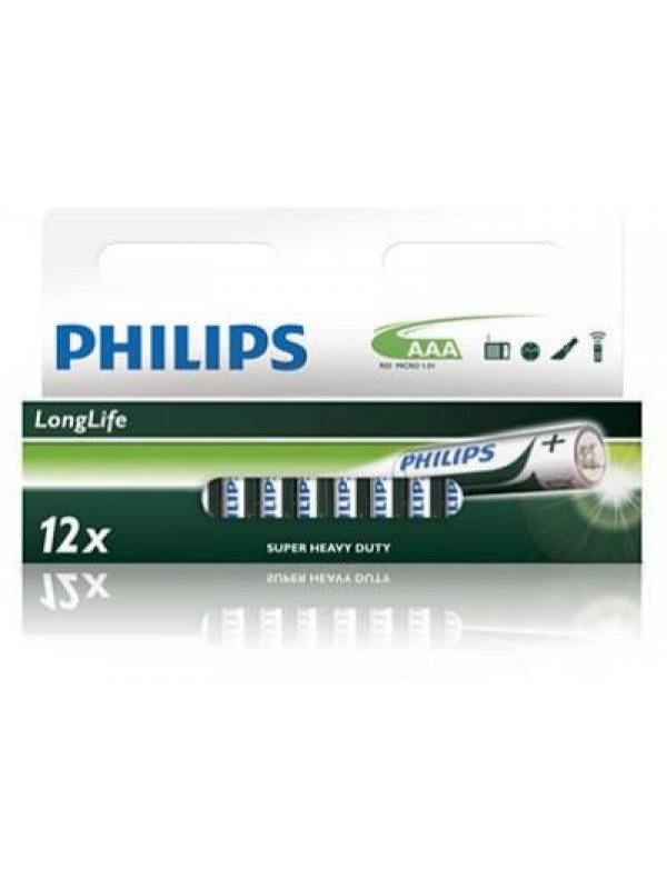 Philips LongLife Battery 12 X R03L12B AAA Zinc