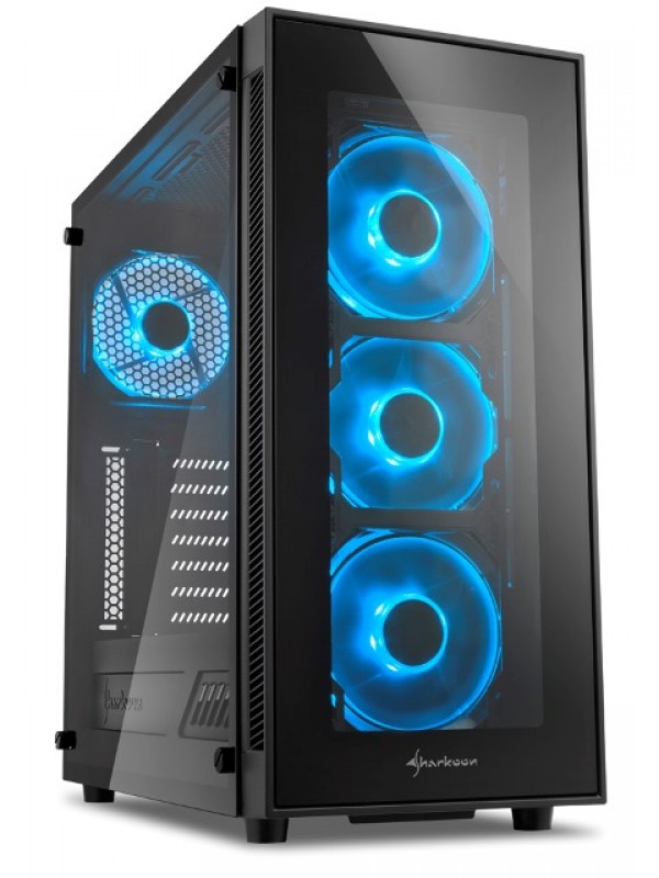 Sharkoon TG5 Window ATX Tower PC Gaming Case Blue
