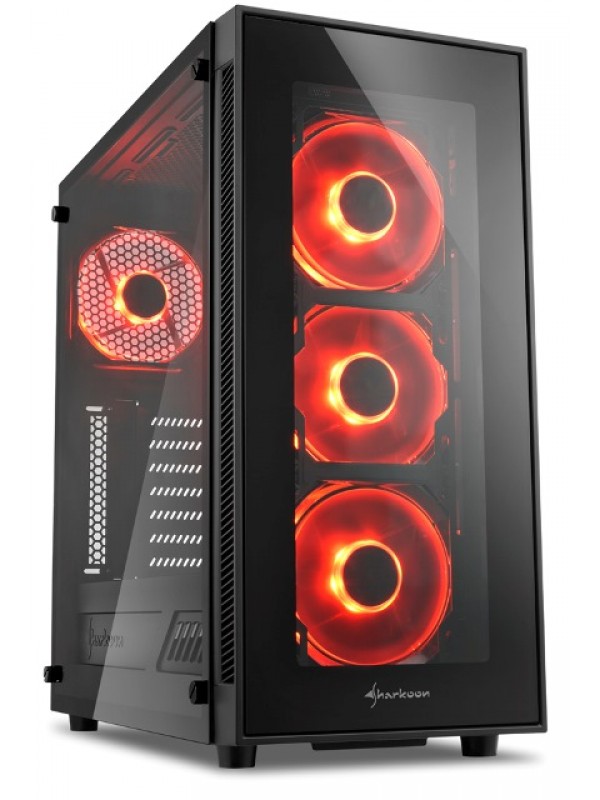 Sharkoon TG5 Window ATX Tower PC Gaming Case Red