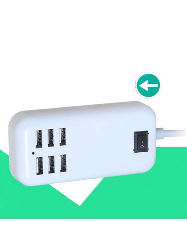 6-Outlet Cell Phone Wall Socket US Plug