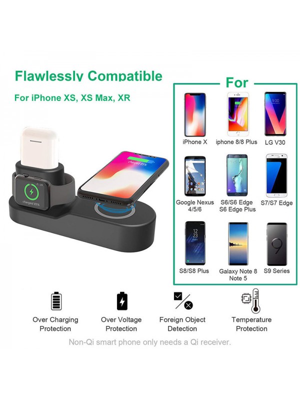 4-in-1 Qi Wireless Charger Fast Charging Dock