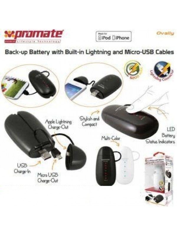 Promate Ovally.Brown 5200mah Portable Back